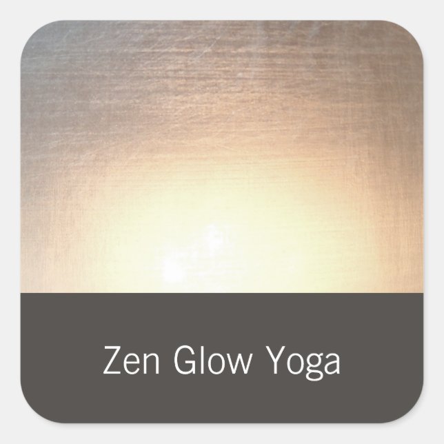Pegatina Cuadrada Yoga Zen Glow moderno y artes curativas (Anverso)
