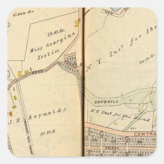 Pegatina Cuadrada Yonkers, Nueva York 2 (Anverso)