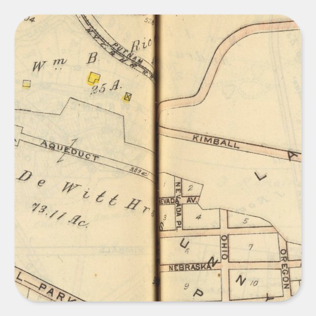 Pegatina Cuadrada Yonkers, Nueva York 6 (Anverso)