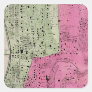 Pegatina Cuadrada Yonkers, NY Atlas