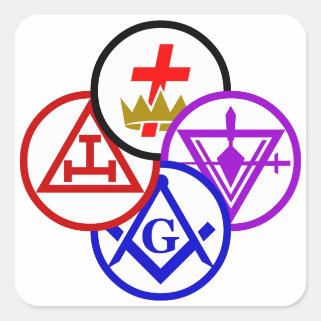 Pegatina Cuadrada York Rite PinWheeler (Anverso)