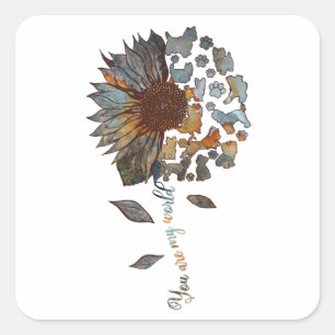 Pegatina Cuadrada Yorkie Eres Mi Yorkie Gráfico Mundial Del Girasol