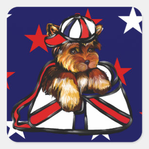PEGATINA CUADRADA YORKIE POO