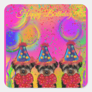 Pegatina Cuadrada Yorkie Poo