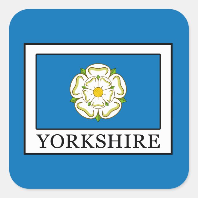 Pegatina Cuadrada Yorkshire County England (Anverso)
