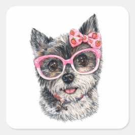 Pegatina Cuadrada Yorkshire Terrier Gift for Dog Lovers