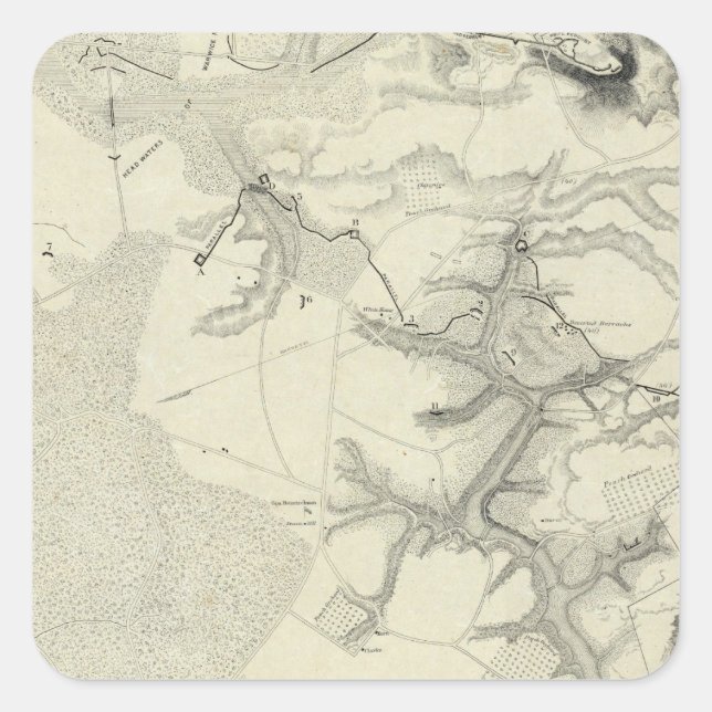 Pegatina Cuadrada Yorktown, Virginia (Anverso)