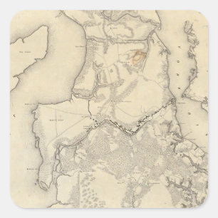 Pegatina Cuadrada Yorktownto Williamsburg