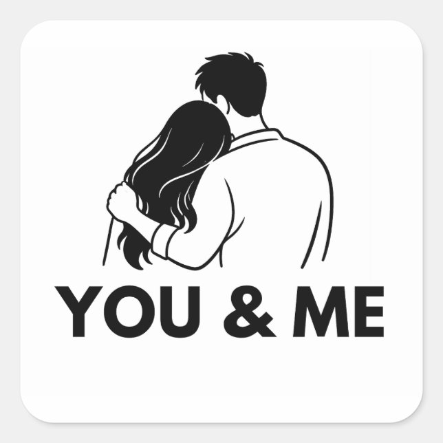 Pegatina Cuadrada You And Me Minimal Vinyl Sticker (Anverso)