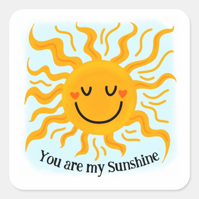 Pegatina Cuadrada You are my sunshine cute set of stickers (Anverso)