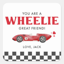 Pegatina Cuadrada You’re a Wheelie Great Friend Valentine