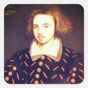Pegatina Cuadrada Young Christopher Marlowe