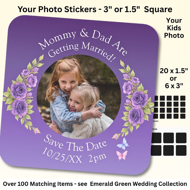Pegatina Cuadrada Your Kids Photo Mom Dad Getting Married   (Subido por el creador)