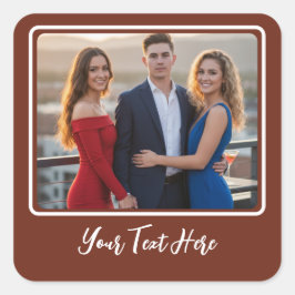 Pegatina Cuadrada Your Photo Customizable Personalized Gift Square