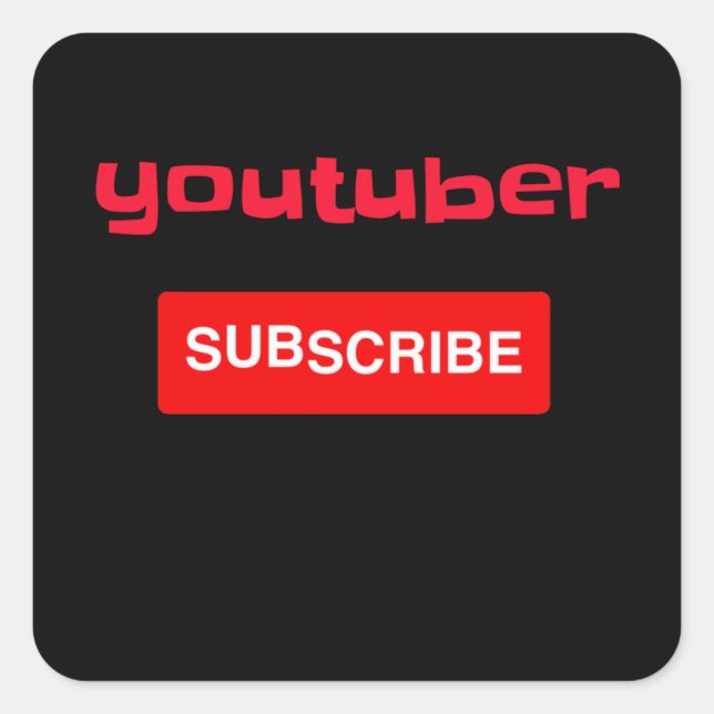 Pegatina Cuadrada Youtuber Gamer (Anverso)