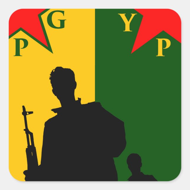 Pegatina Cuadrada ypg-ypj 2 (Anverso)