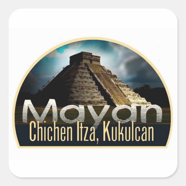 Pegatina Cuadrada YUCATAN México (Anverso)
