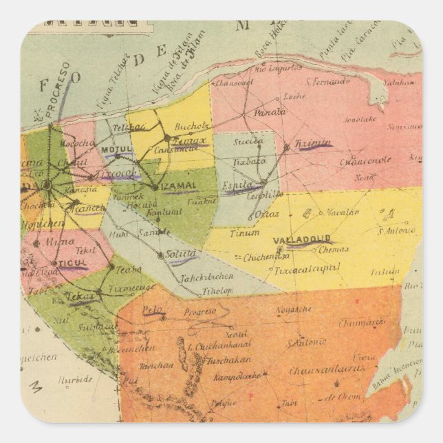 Pegatina Cuadrada Yucatán, México 2 (Anverso)