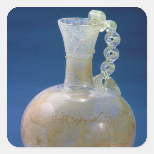 Pegatina Cuadrada Yuga de vidrio, romana, siglo III (Anverso)