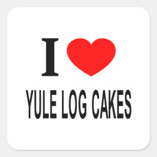 PEGATINA CUADRADA ❤️ YULE LOG CAKKKES ME ENCANTA YULE LOG CAKES I HE