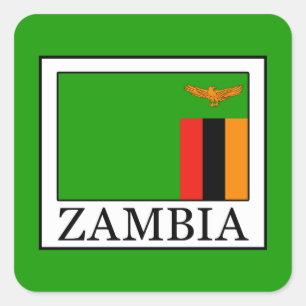 Pegatina Cuadrada Zambia