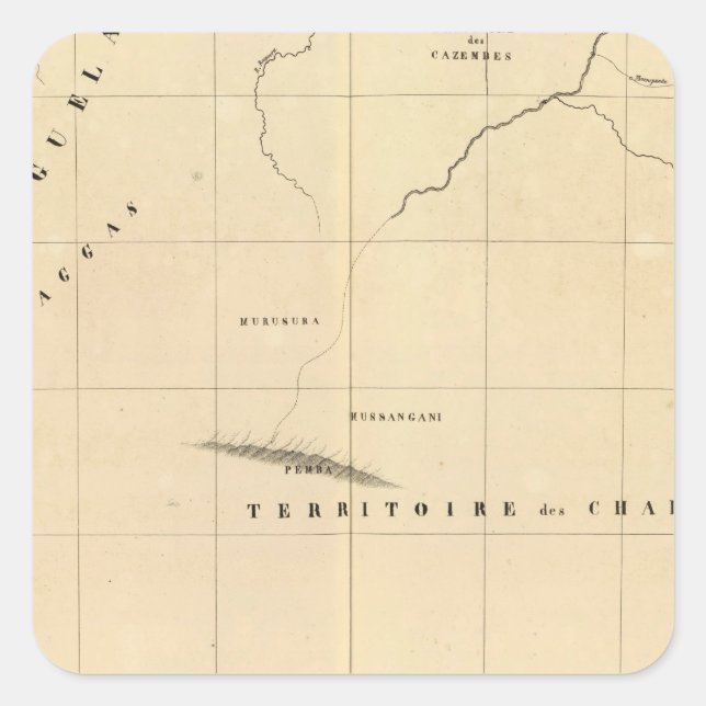 Pegatina Cuadrada Zambia, África 45 (Anverso)