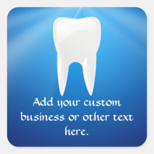 Pegatina Cuadrada Zambullida azul dental/pegatina del personalizado