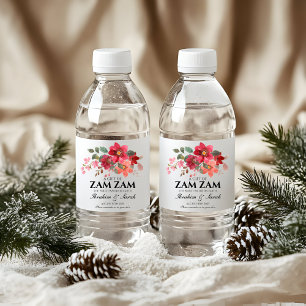 Pegatina Cuadrada zamzam water nikah muslim boda rosa rojo