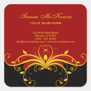 Pegatina Cuadrada Zancos dorados