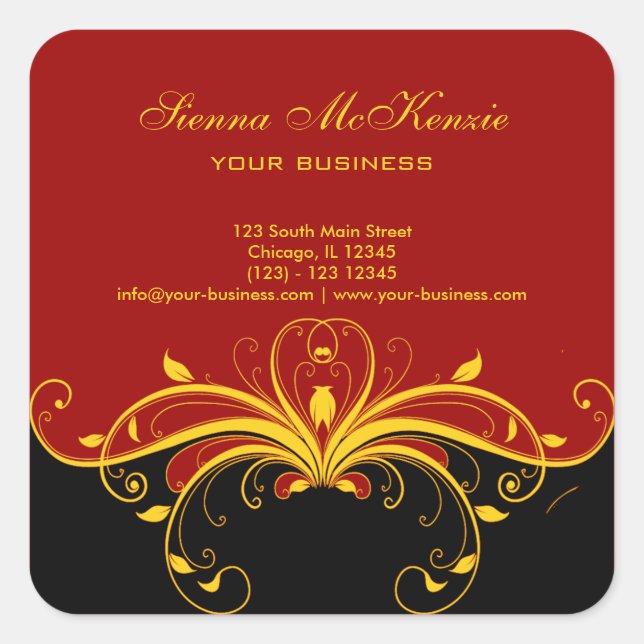 Pegatina Cuadrada Zancos dorados (Anverso)