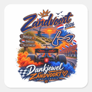Pegatina Cuadrada Zandvoort 2026 - La última danza Arte de fanático