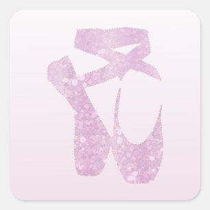 Pegatina Cuadrada zapatillas rosas
