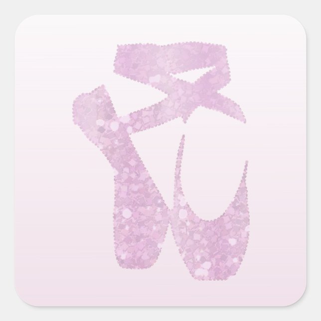 Pegatina Cuadrada zapatillas rosas (Anverso)