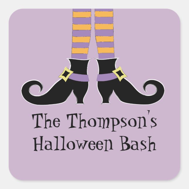 Pegatina Cuadrada Zapatos de bruja caprichosa (Anverso)