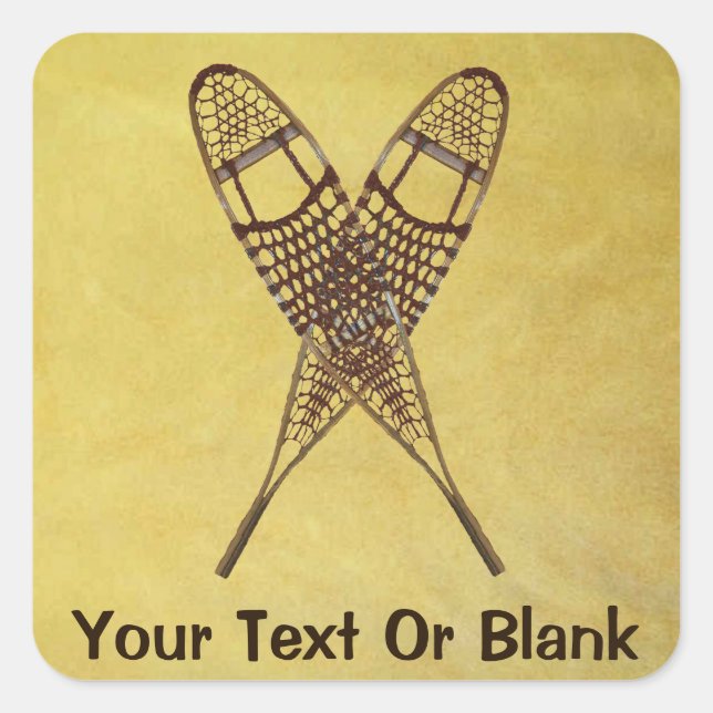 Pegatina Cuadrada Zapatos de nieve (Anverso)