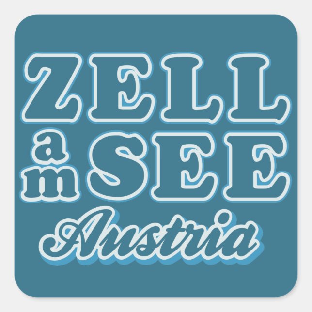 Pegatina Cuadrada Zell am See pegatinas (Anverso)