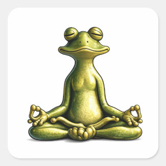 Pegatina Cuadrada Zen Frog