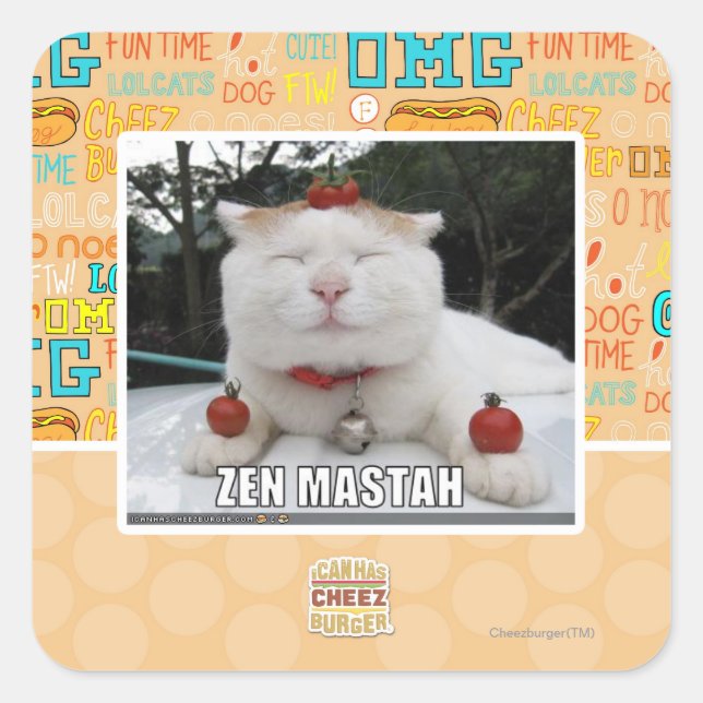 Pegatina Cuadrada Zen Mastah (Anverso)