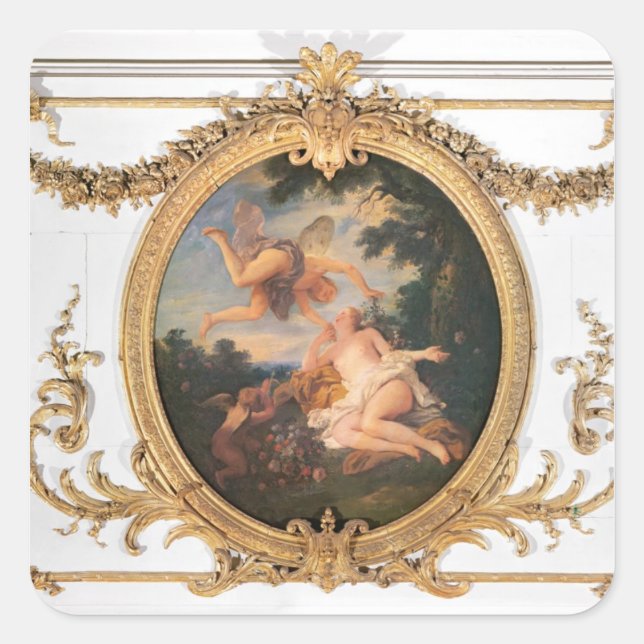 Pegatina Cuadrada Zephyr and Flora, de la Salle de Conseil (Anverso)