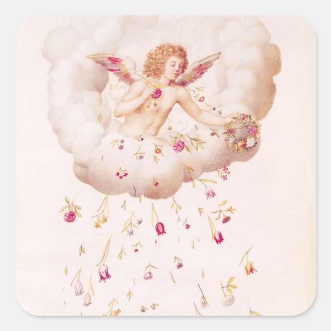 Pegatina Cuadrada Zephyr de , 'La Guirlande de Julie', c.1642 (Anverso)