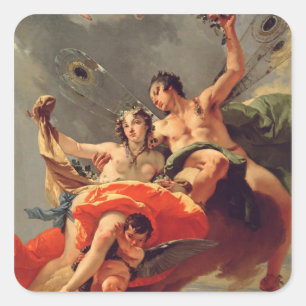 Pegatina Cuadrada Zephyr y Flora