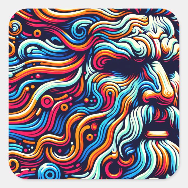 PEGATINA CUADRADA ZEUS (Anverso)