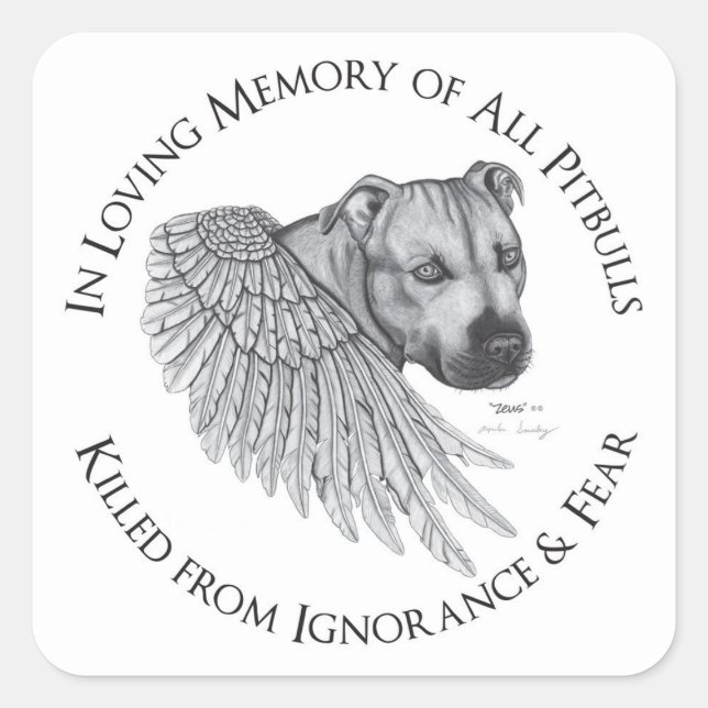 Pegatina Cuadrada Zeus angel (Anverso)