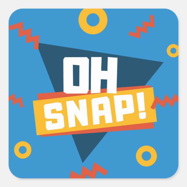 Pegatina Cuadrada Zigzag 90's 80's Retro Oh Snap (Anverso)