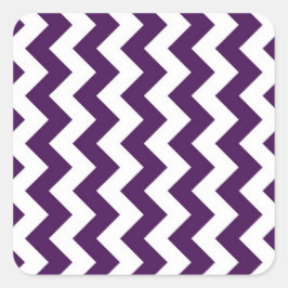 Pegatina Cuadrada Zigzag morado y blanco