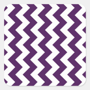 Pegatina Cuadrada Zigzag morado y blanco