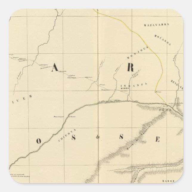 Pegatina Cuadrada Zimbabwe, África 46 (Anverso)