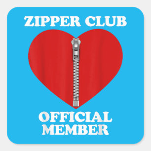 Pegatina Cuadrada Zipper Club Cirugía Cardíaca Recuperación Corazón 