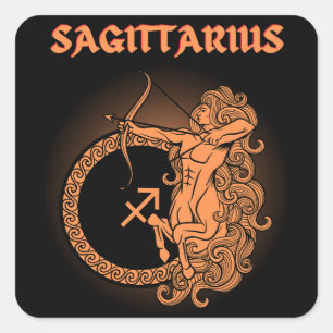 Pegatina Cuadrada Zodíaco Oscuro - Sagitario Arte de Astrología Me