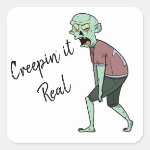 Pegatina Cuadrada Zombie
